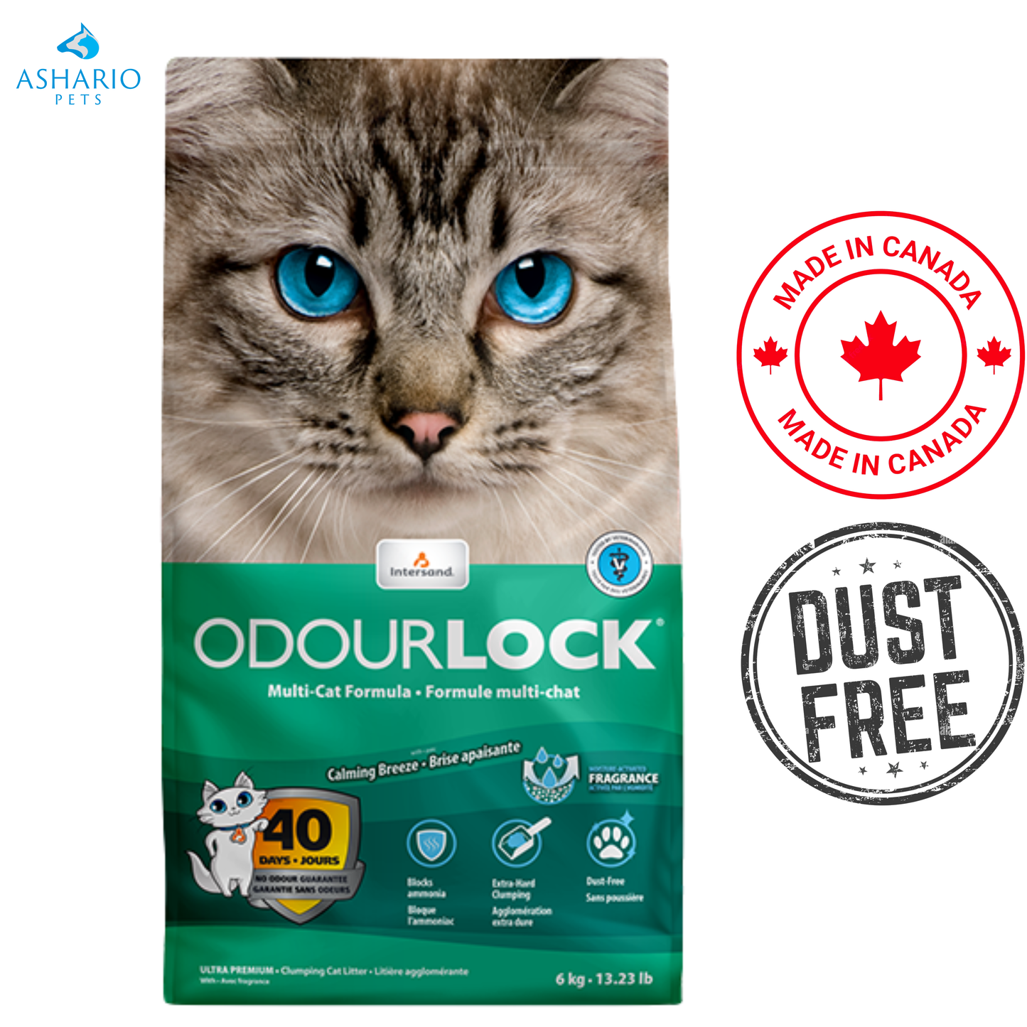 OdourLock - Ultra Premium Calming Breeze Clumping Cat Litter