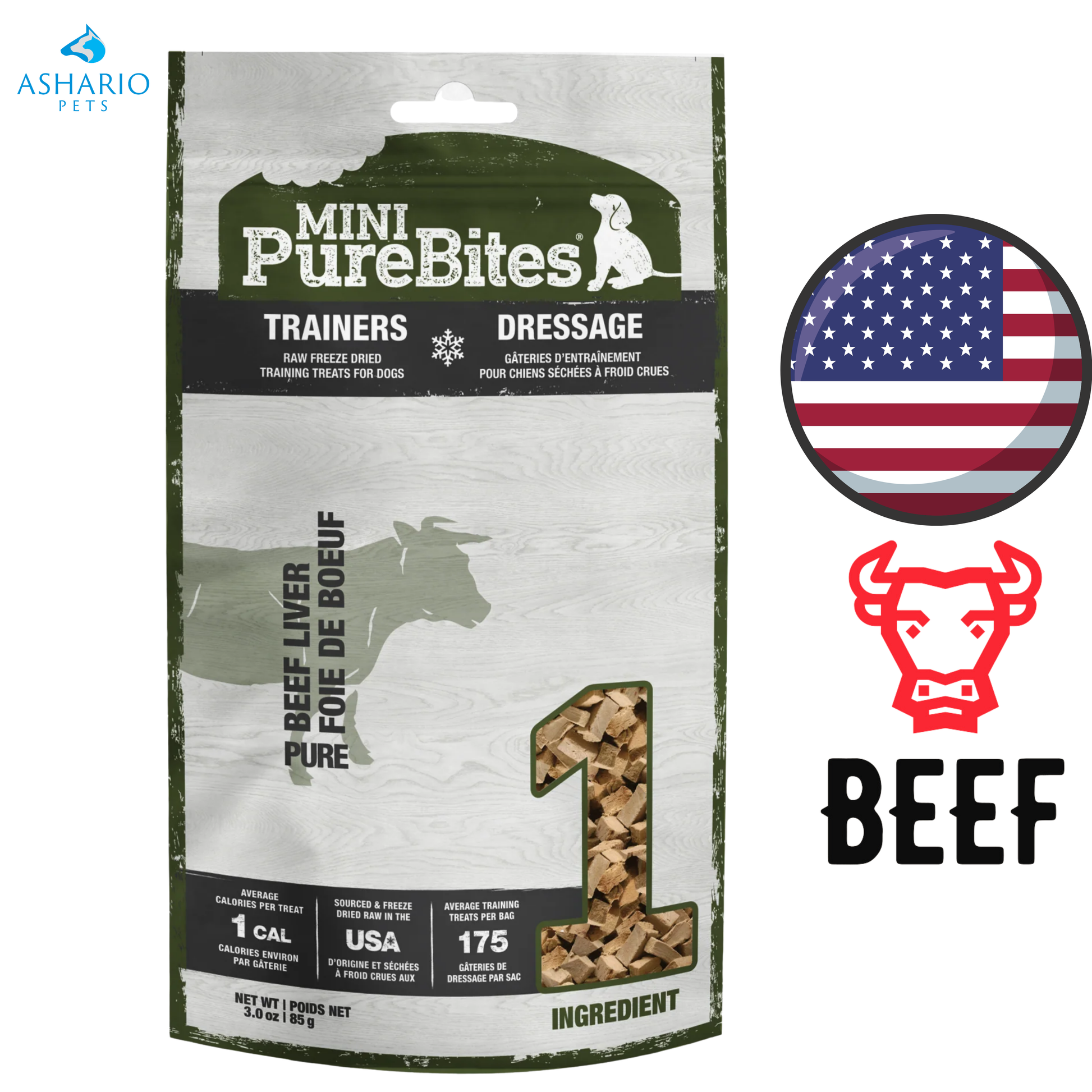PureBites - Beef Liver Mini Trainers Freeze Dried Dog Treats — main