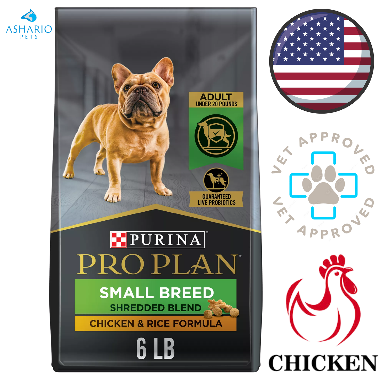 Purina - Pro Plan Small Breed Adult Shredded Blend Chicken & Rice Dry Dog Food