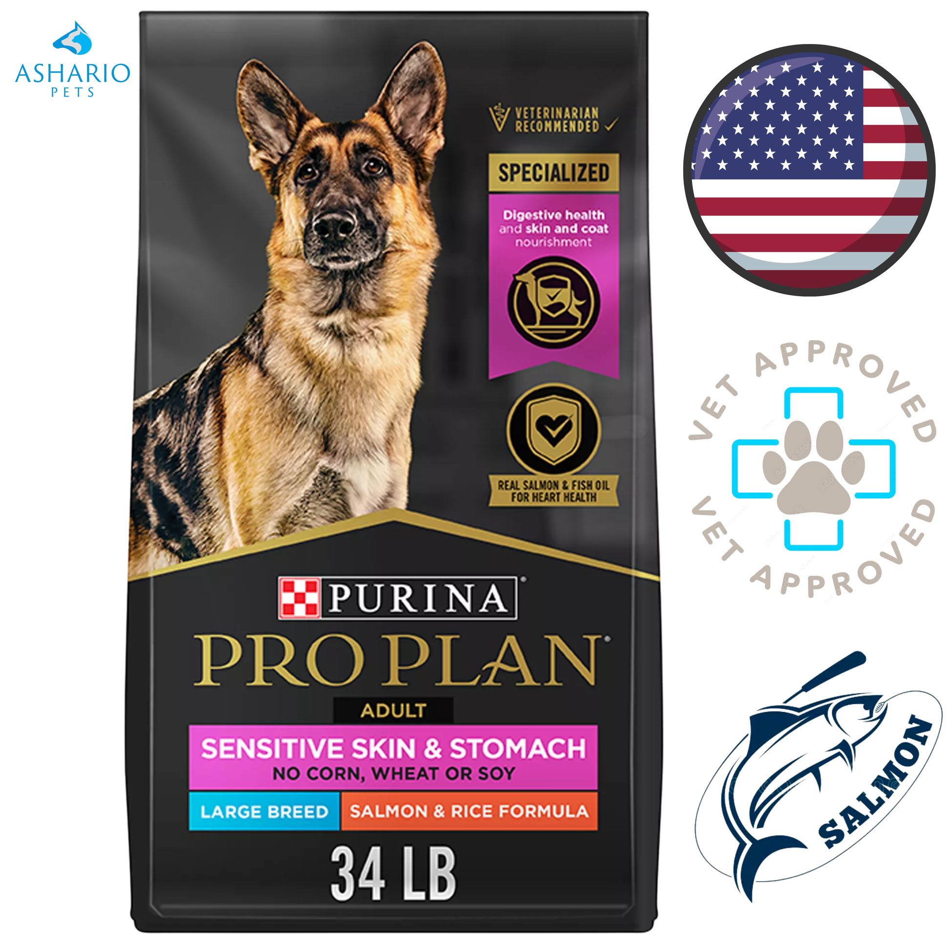 Purina - Pro Plan Large Breed Sensitive Skin & Stomach Salmon & Rice Dry Dog Food