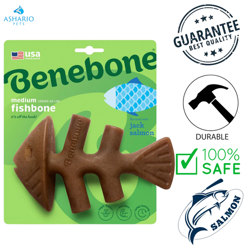 Benebone - Salmon Fishbone Flavoured Dog Chew Toy