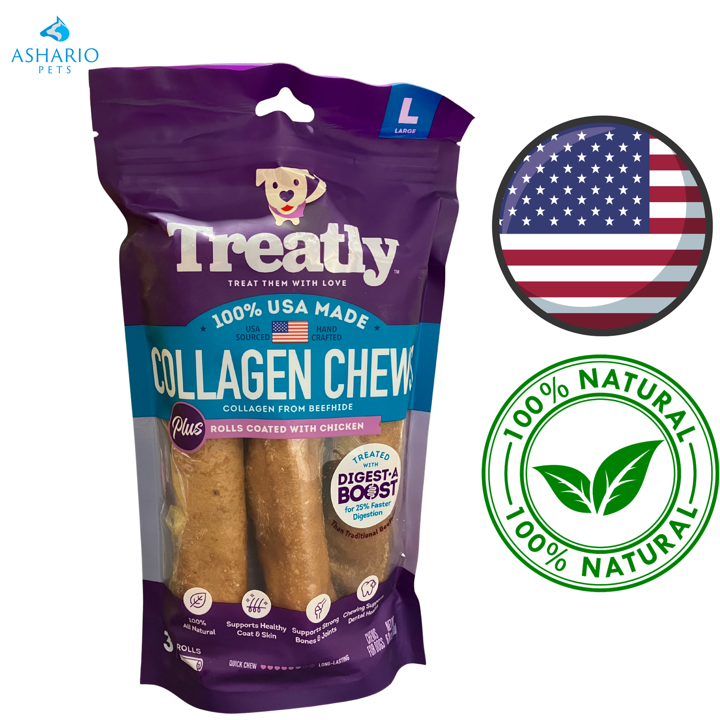 Treatly - Collagen Rolls Dog Treat
