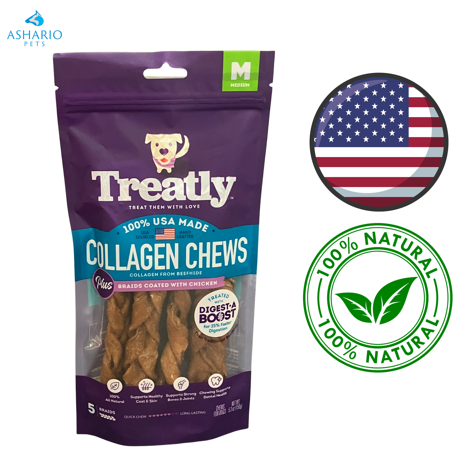 Treatly - Collagen Braids Dog Treat