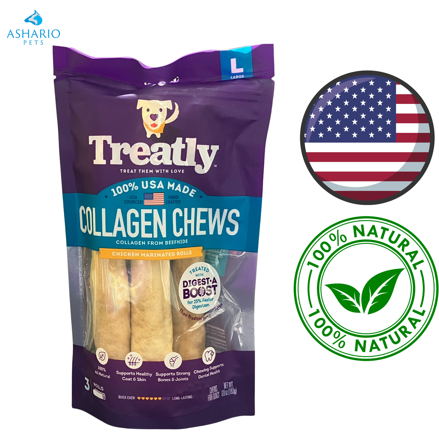 Treatly - Collagen Rolls Dog Treat