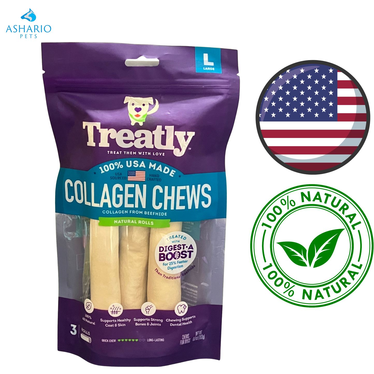 Treatly - Collagen Rolls Dog Treat