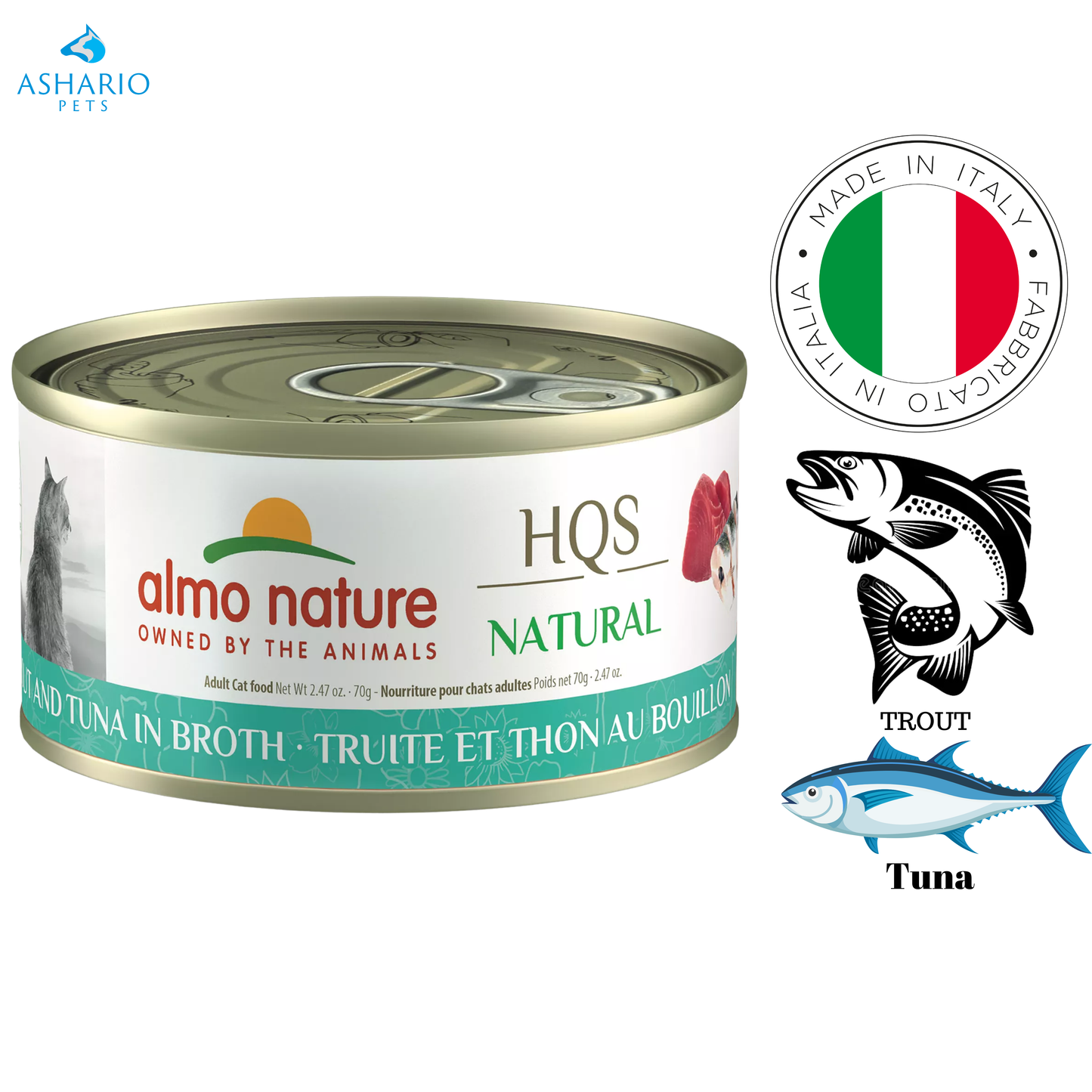 Almo Nature - Trout & Tuna In Broth Canned Cat Food