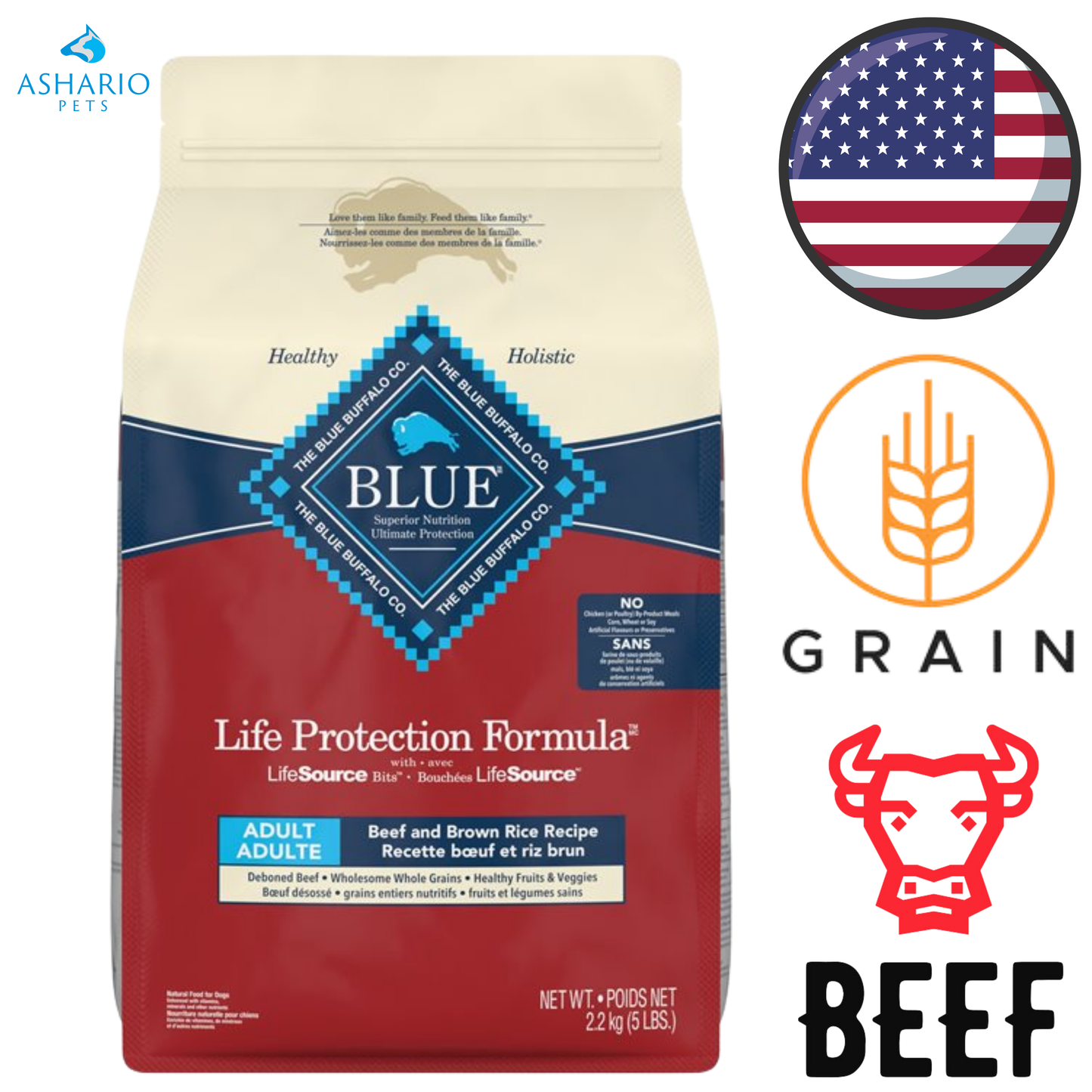 Blue Buffalo - Life Protection Beef Adult Dry Dog Food