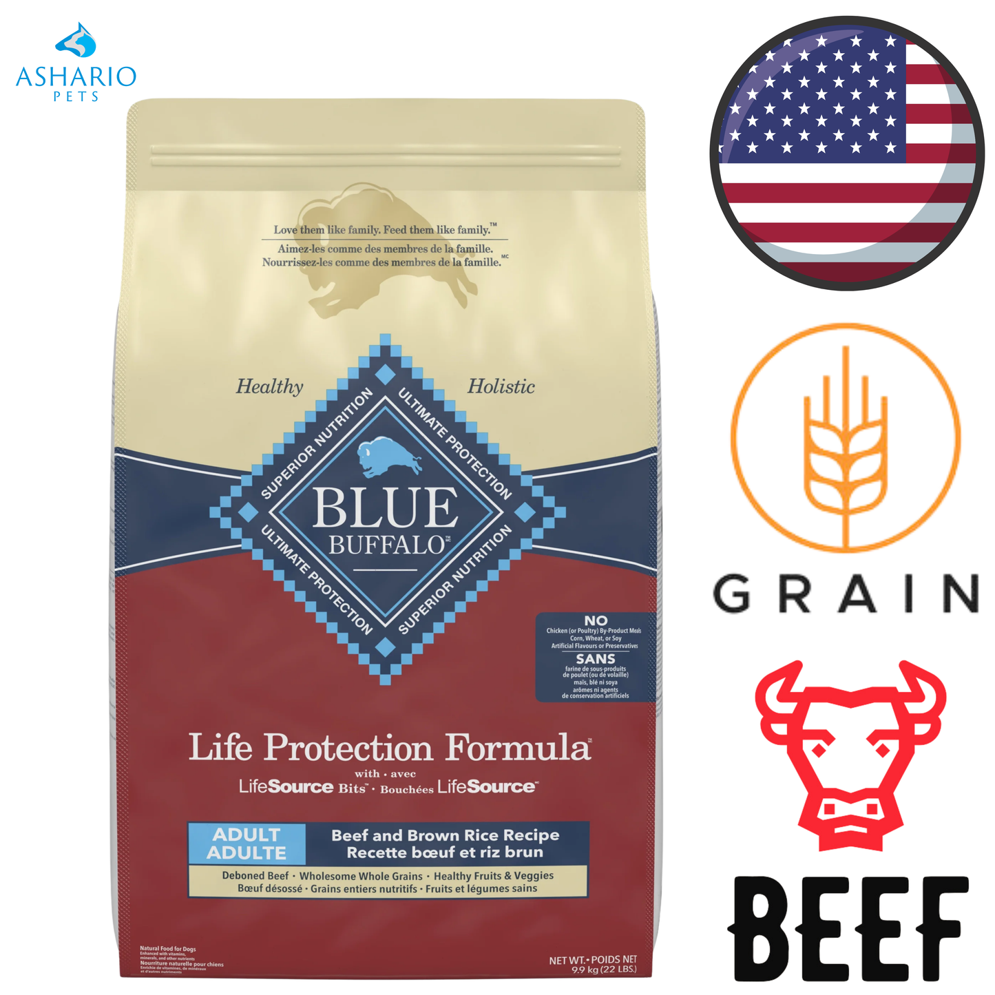 Blue Buffalo - Life Protection Beef Adult Dry Dog Food