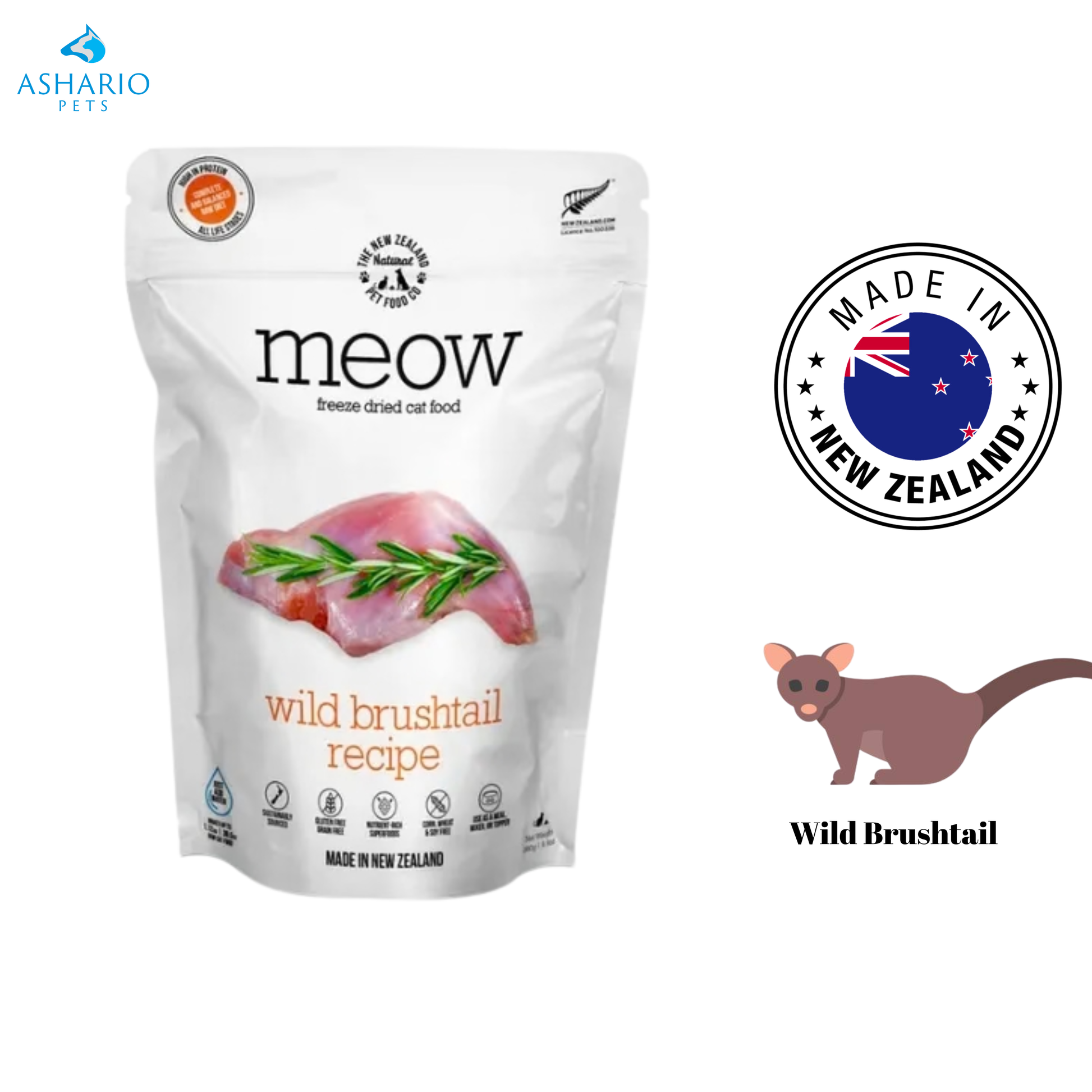 NZPF Meow - Wild Brushtail Freeze Dried Cat Treats — main