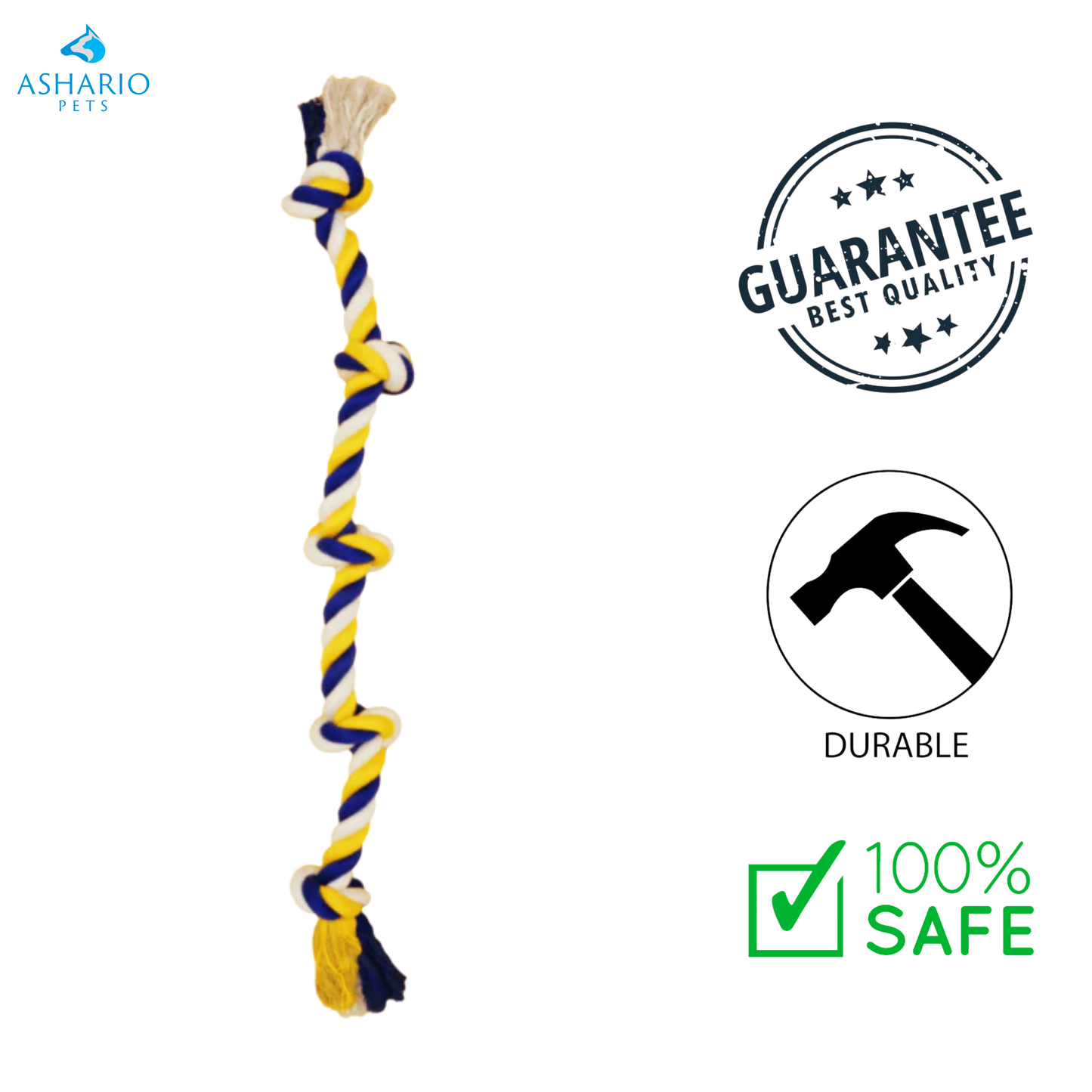 BuD'z - Rope With 4 Knots Blue & Yellow