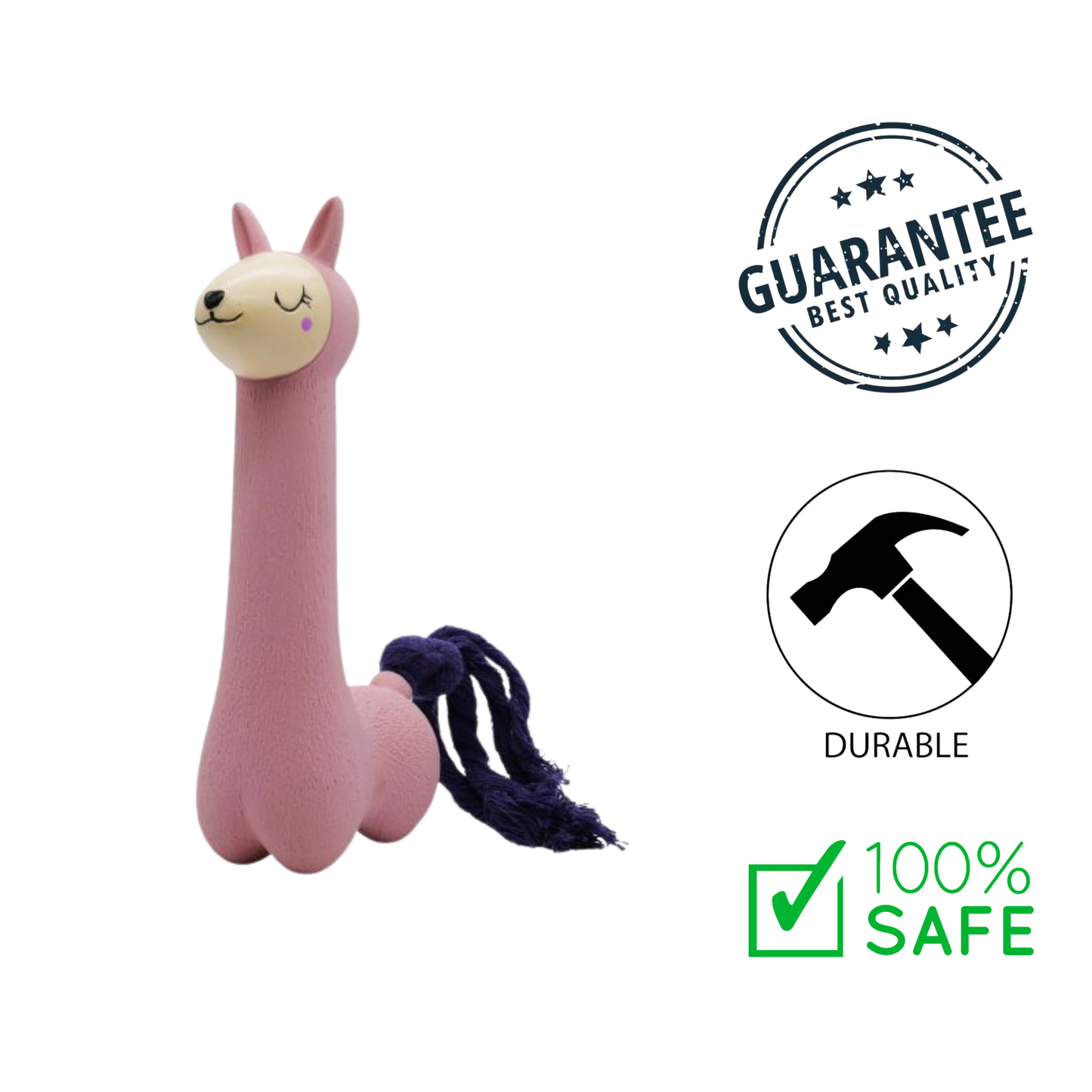 BuD'z - Latex Squeaker Lama With Tail Dog Toy