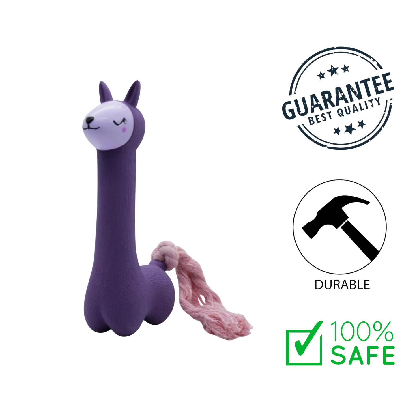 BuD'z - Latex Squeaker Lama With Tail Dog Toy