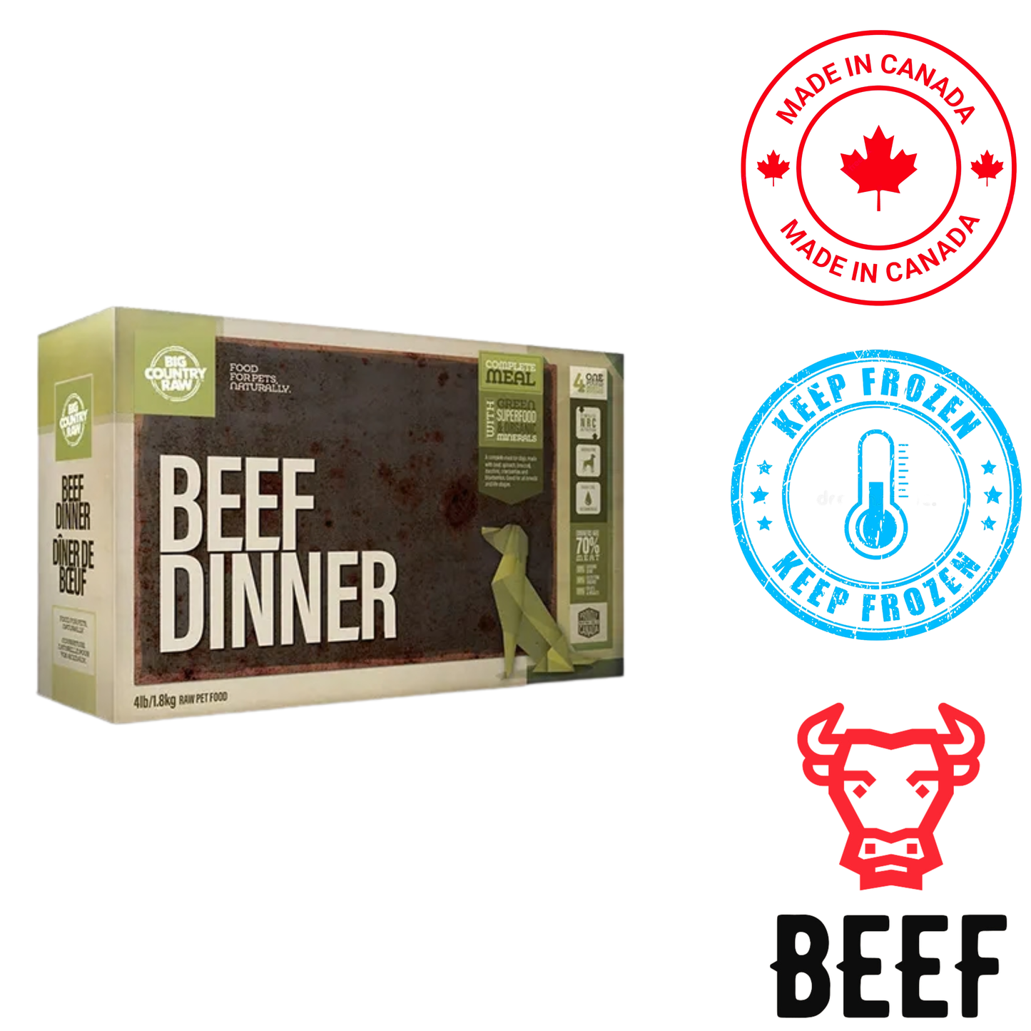 Big Country Raw -  Beef Dinner Carton Raw Dog Food