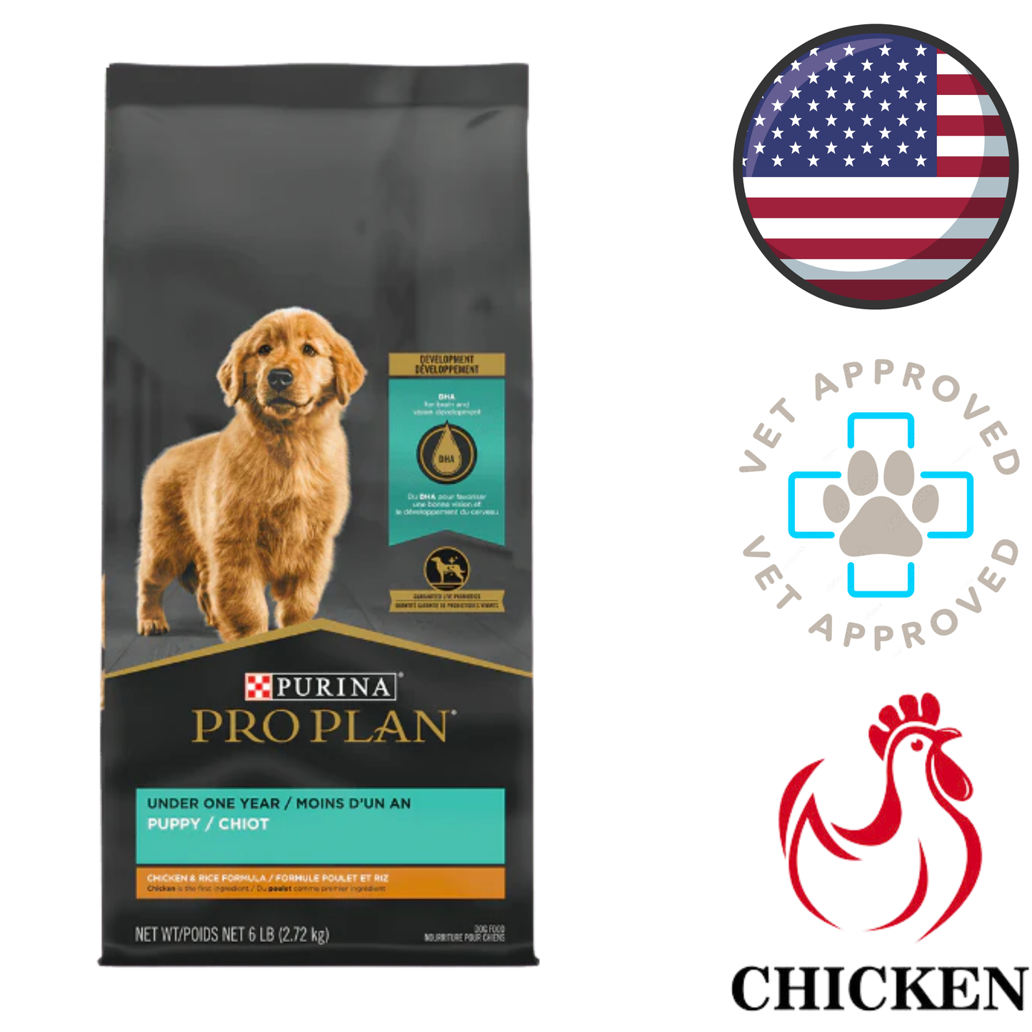 Purina - Pro Plan Puppy Under One Year Development Chicken & Rice Dry Dog Food