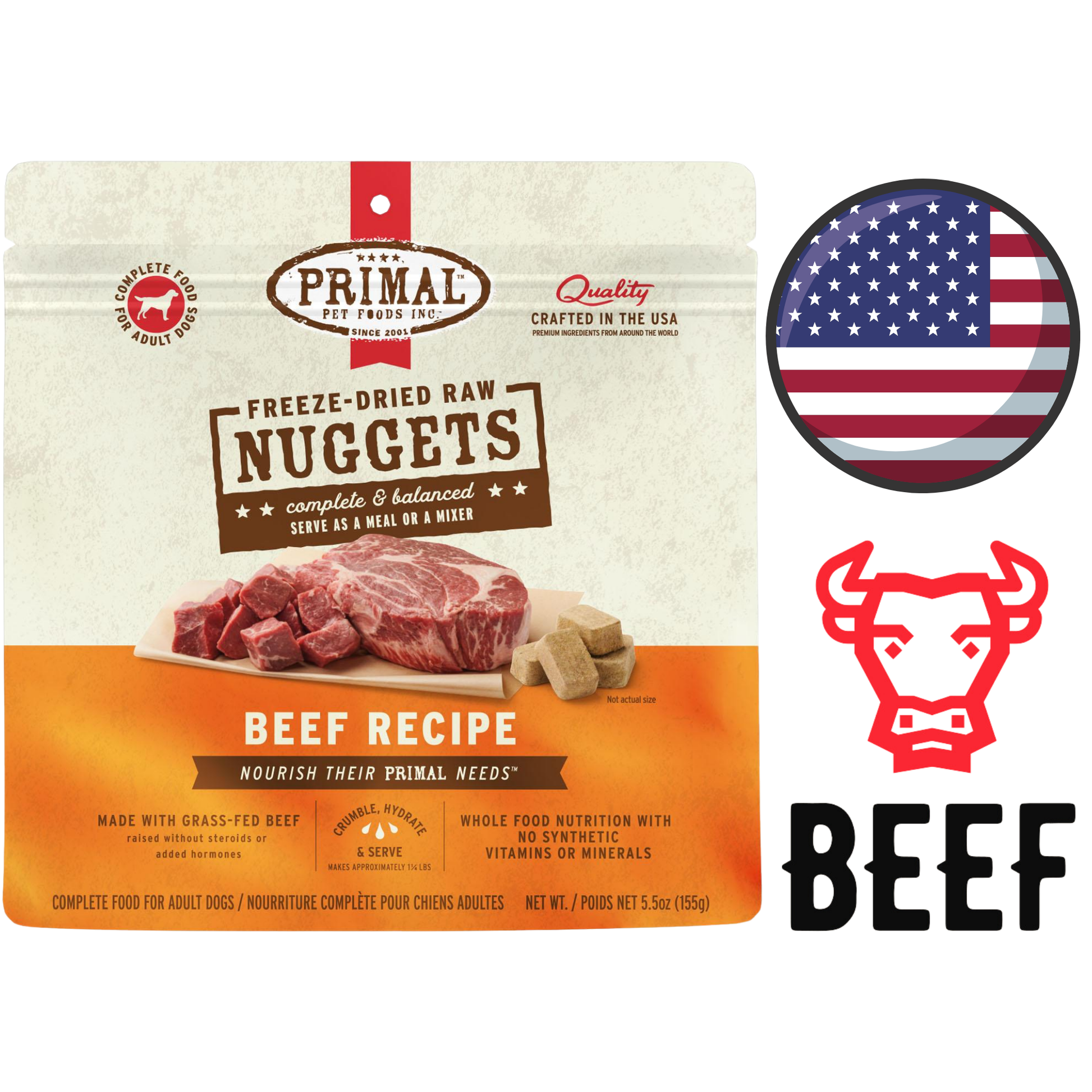 Primal - Beef Nuggets Freeze Dried Dog Food — main