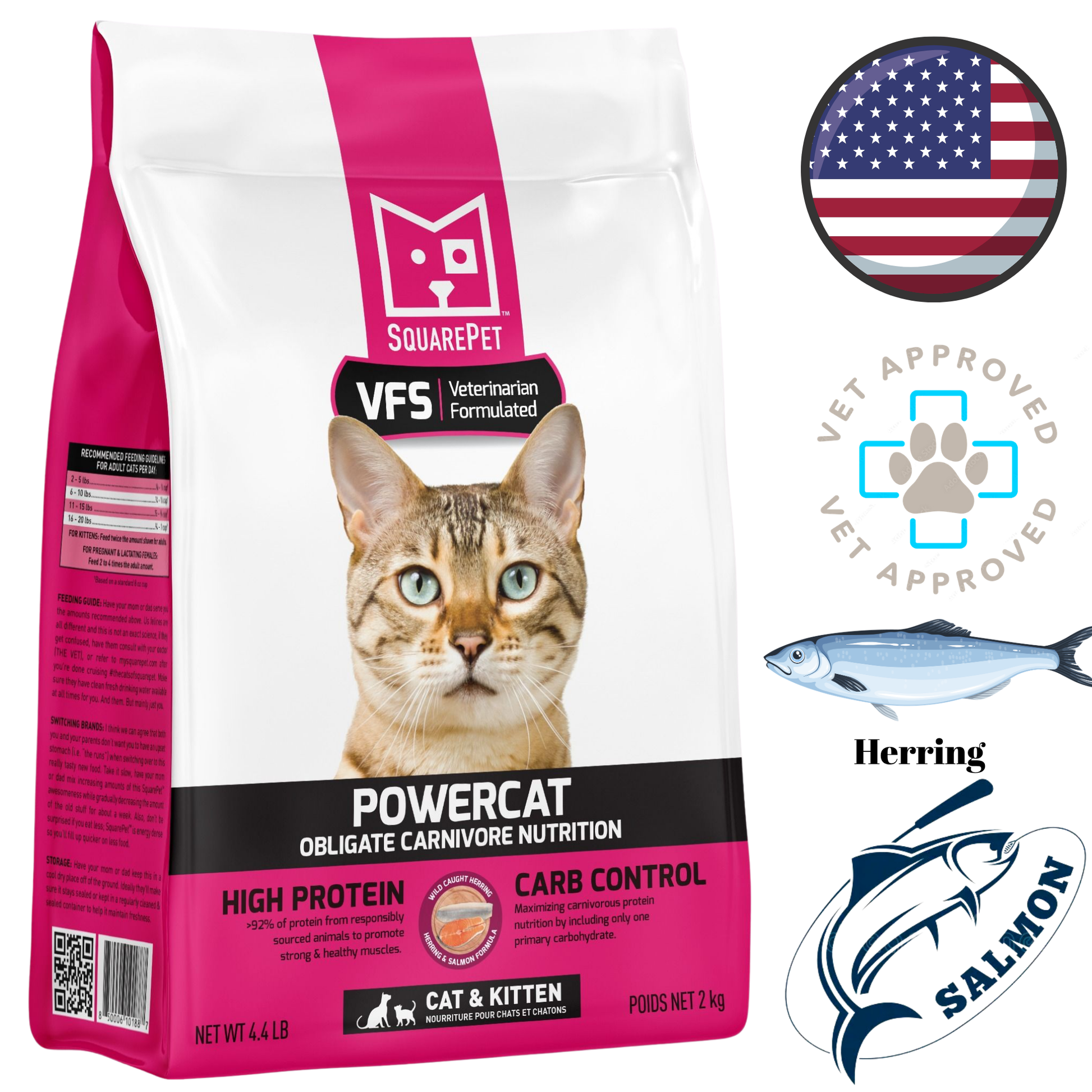 SquarePet - Feline Herring & Salmon Dry Cat Food