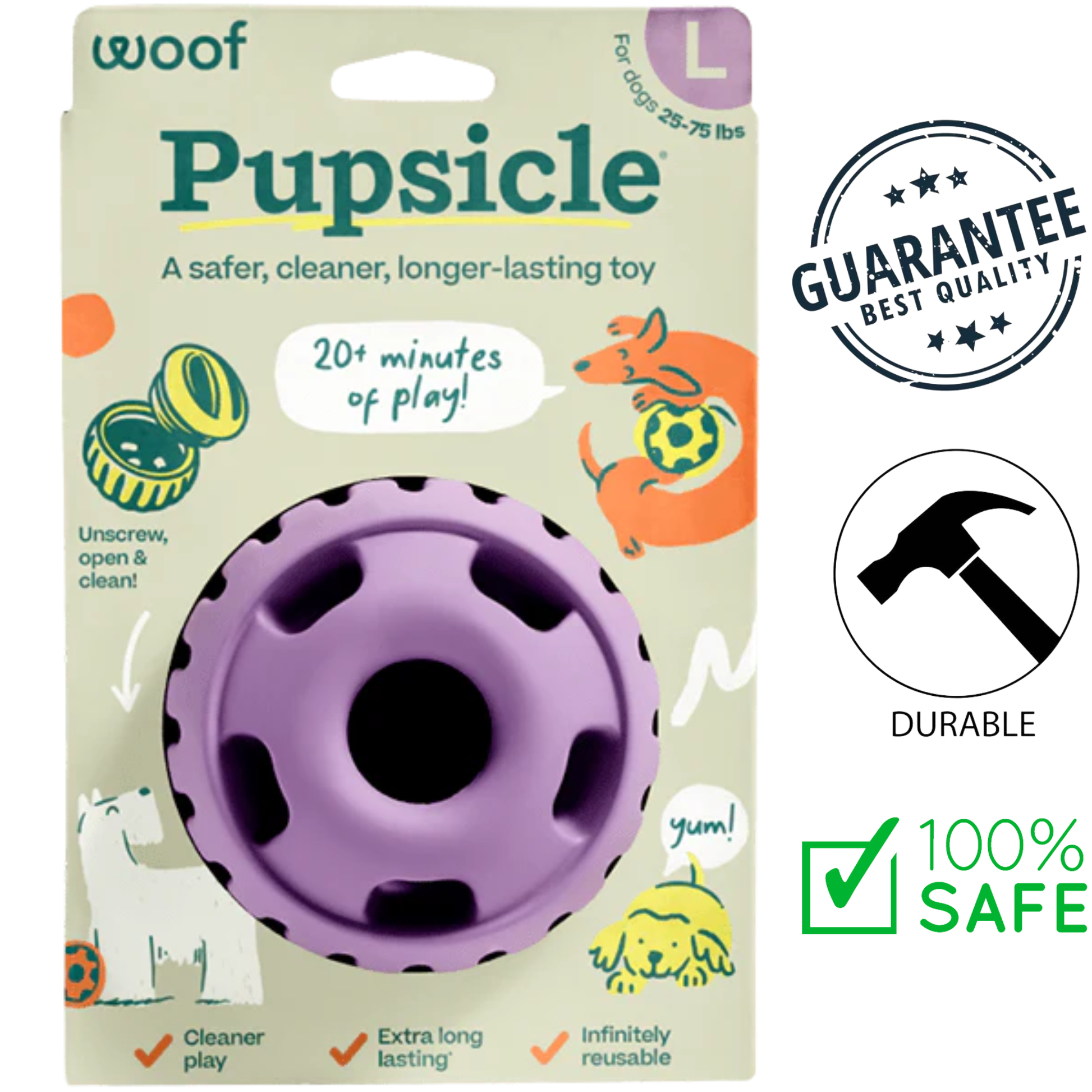 Woof - Pupsicle Lavender Dog Toy