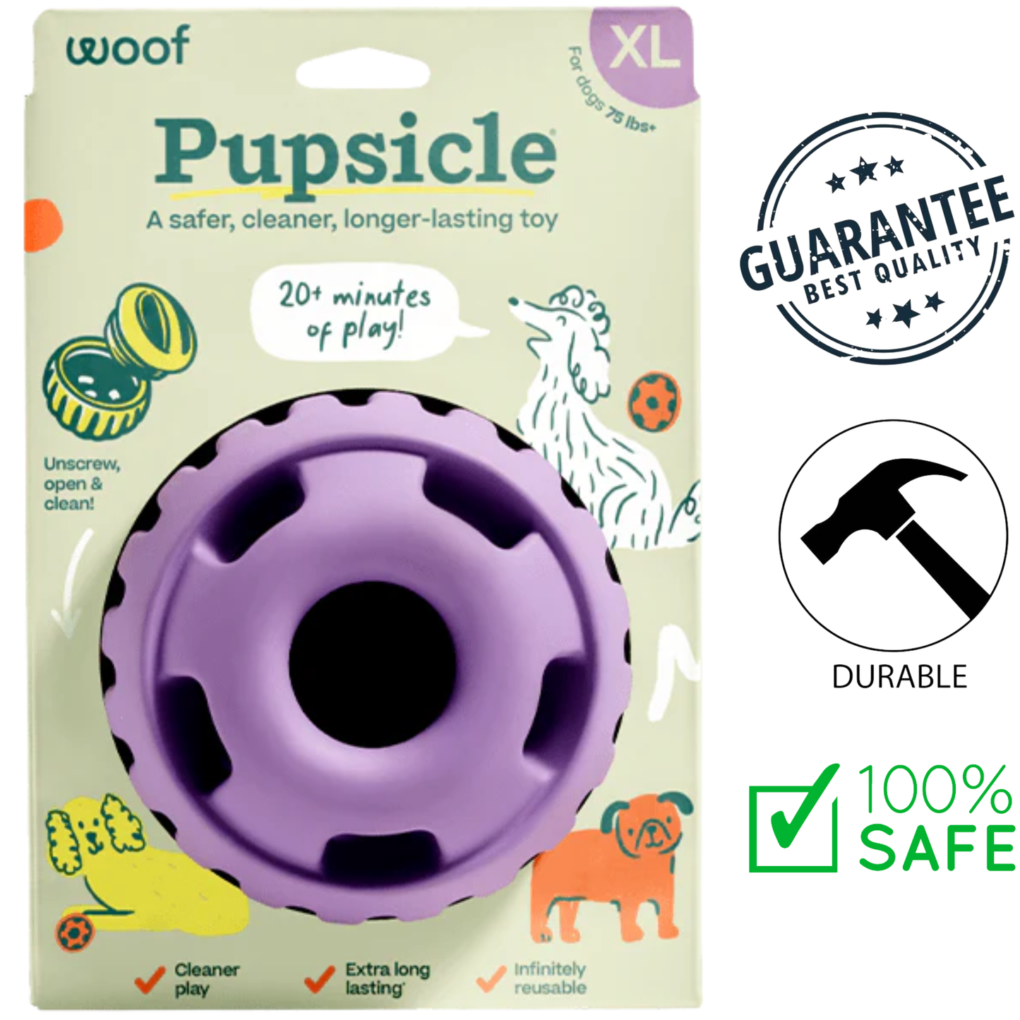 Woof - Pupsicle Lavender Dog Toy