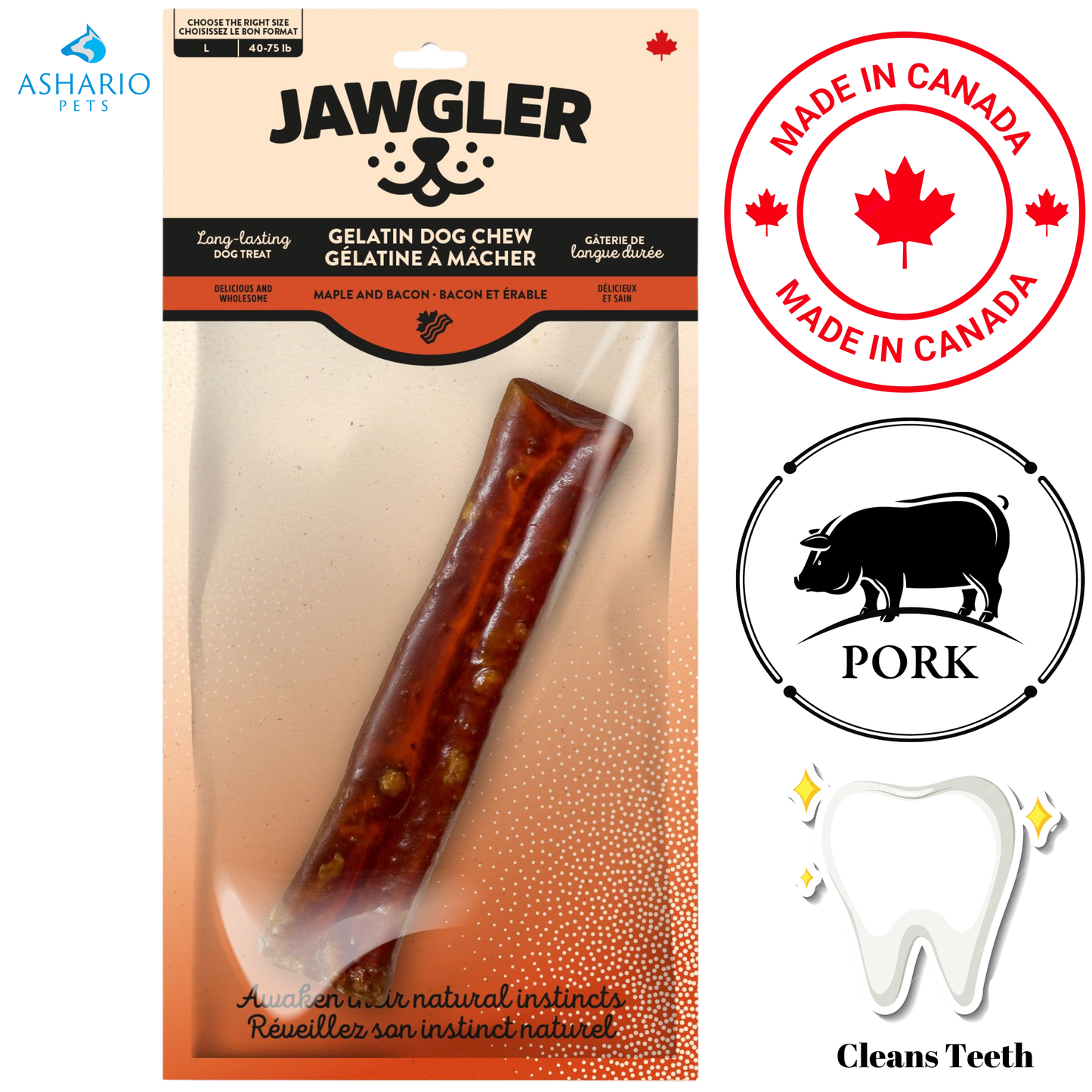 Jawgler - Bacon & Maple Gelatin Dog Chew