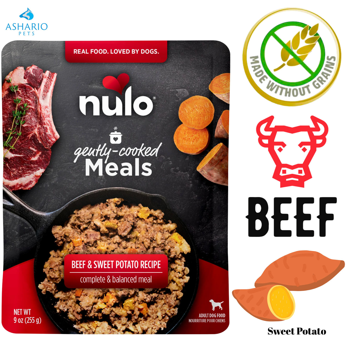 Nulo Freestyle - Gently Cooked Beef & Sweet Potato Wet Dog Food Pouch