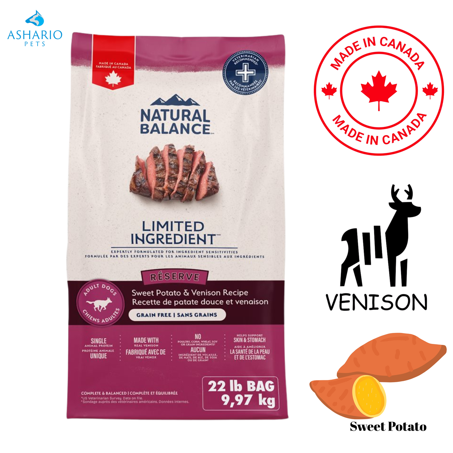 Natural Balance - Limited Ingredient Diet Sweet Potato & Venison Dry Dog Food