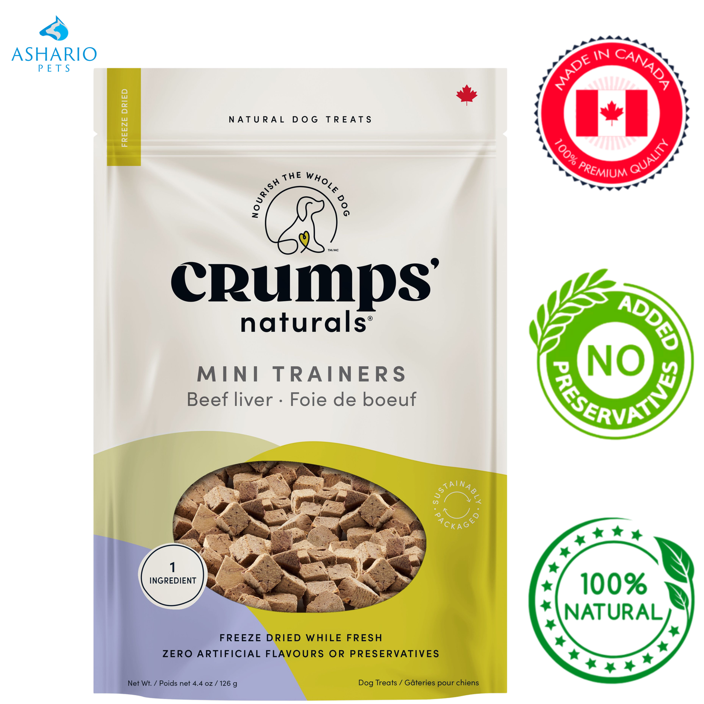 Crumps' Natural - Freeze Dried Beef Liver Mini Trainers Dog Treats