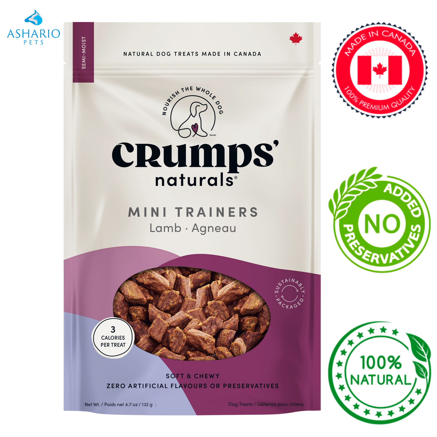 Crumps' Natural - Semi Moist Mini Trainers Lamb Dog Treats