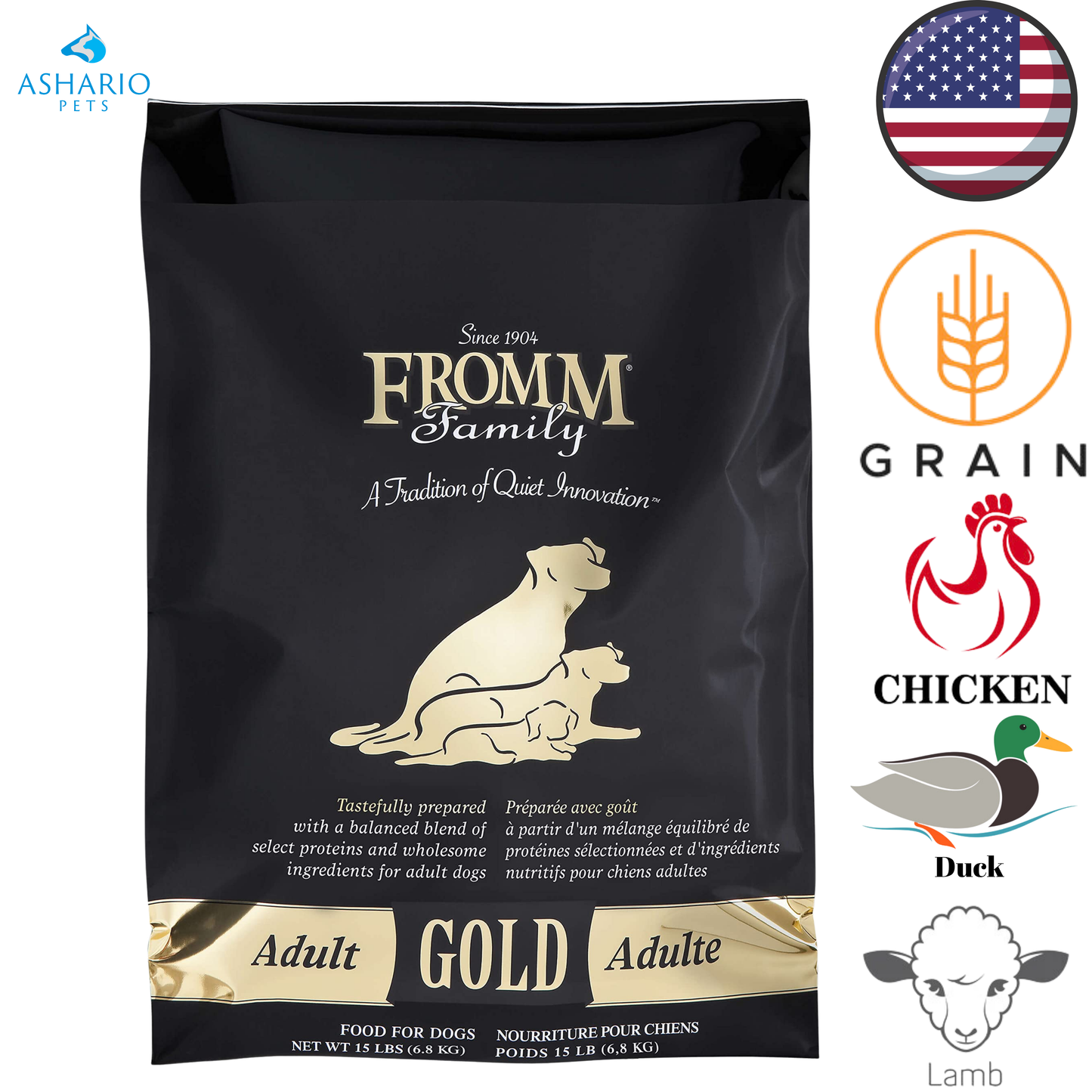 Fromm - Croquettes pour chiens adultes Gold - 5 lb