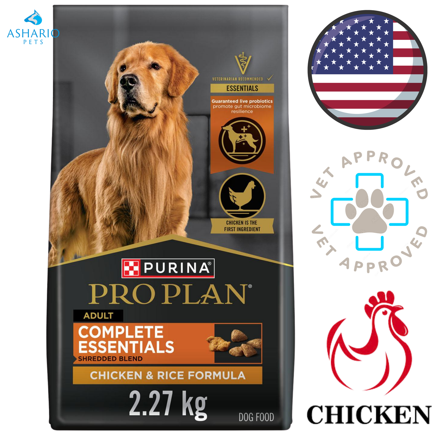 Purina - Pro Plan Complete Essentials Shredded Blend Chicken & Rice Dry Dog Food — main