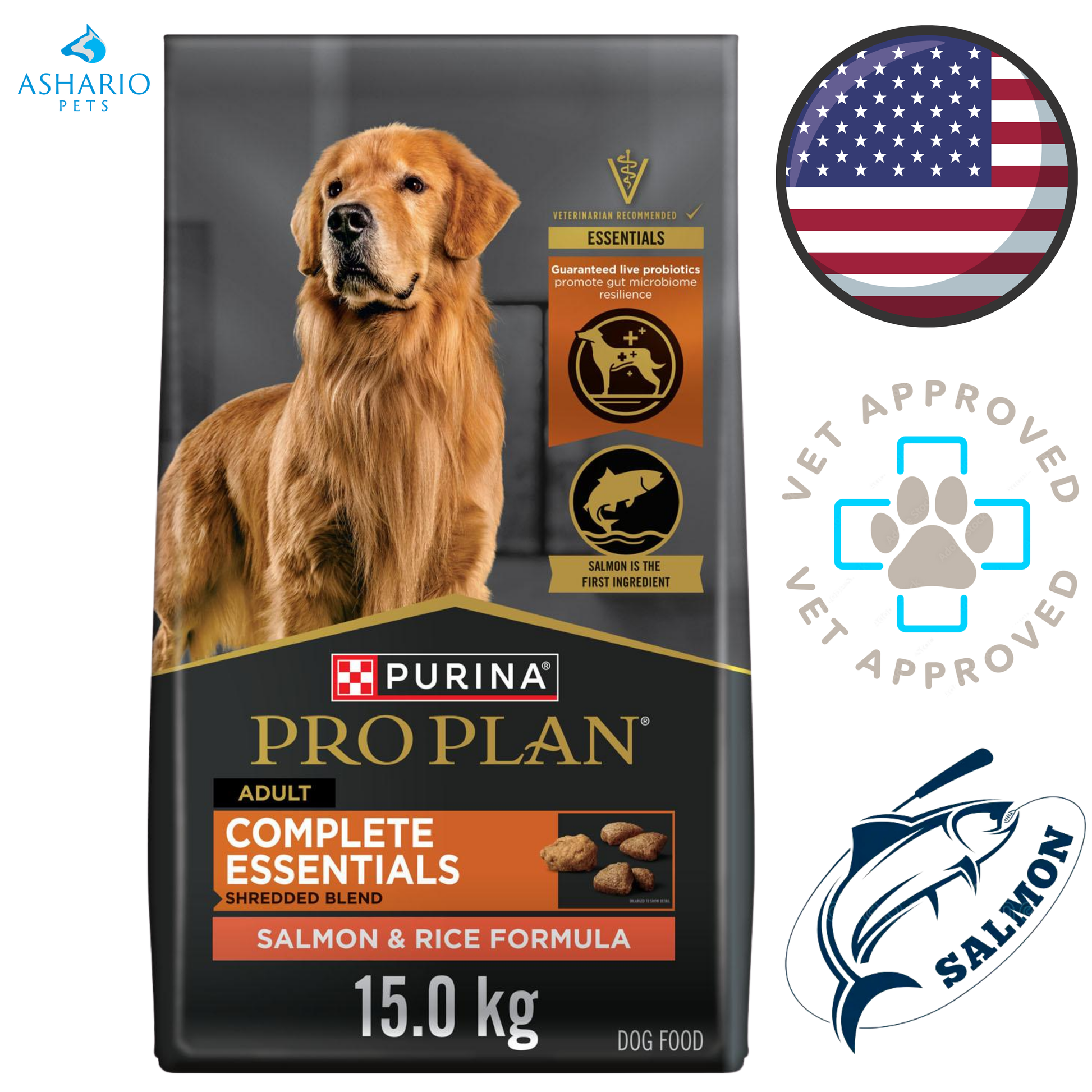 Purina - Pro Plan Complete Essentials Shredded Blend Salmon & Rice Dry Dog Food — view 2