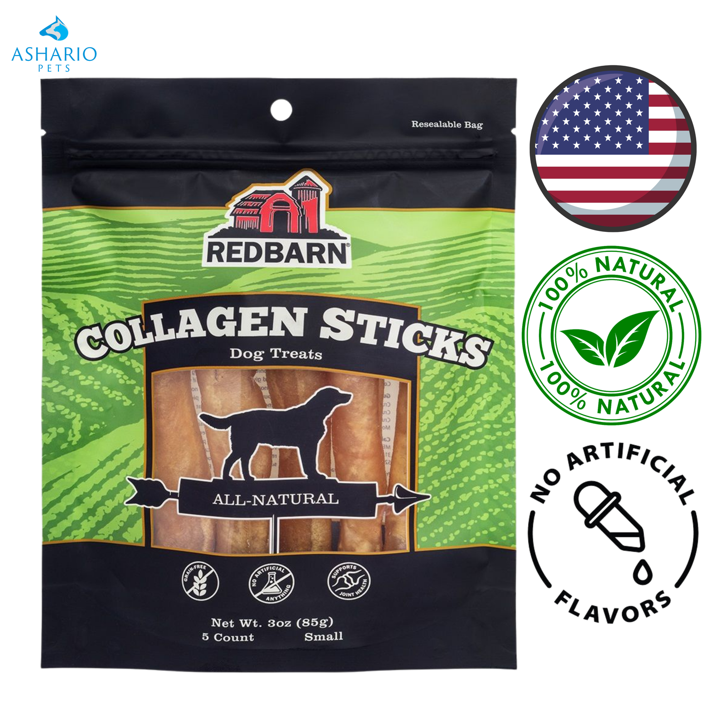 RedBarn - Sachet de friandises pour chiens au collagène - Petit et grand
