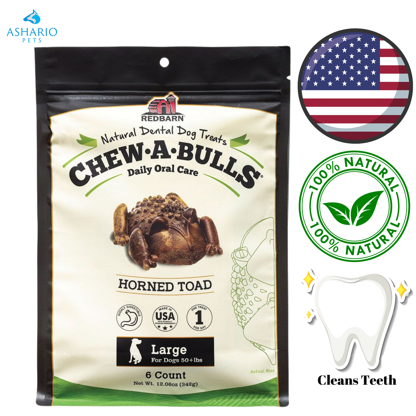 RedBarn - Chew A Bulls Toad Dog Treats — view 2
