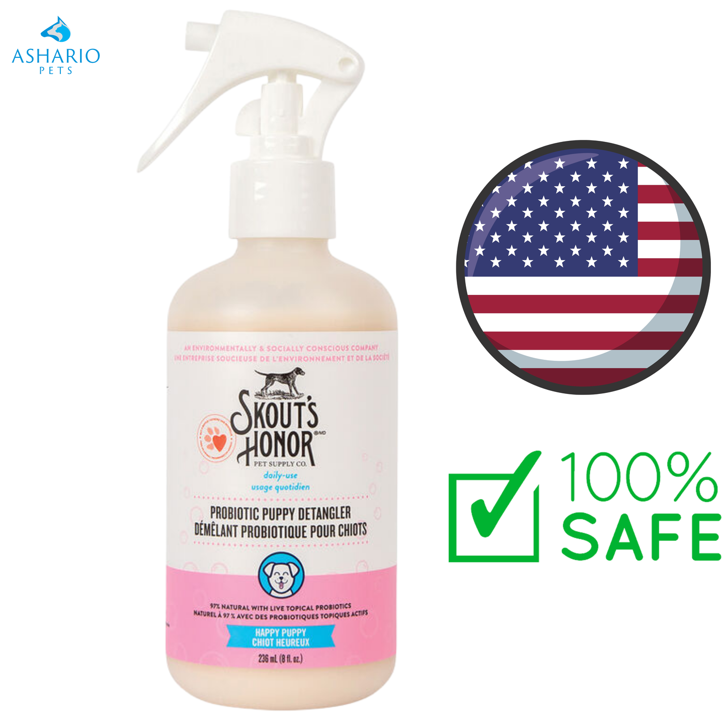 Skout's Honour - Démêlant probiotique Happy Puppy Lilas et lin - 8 oz