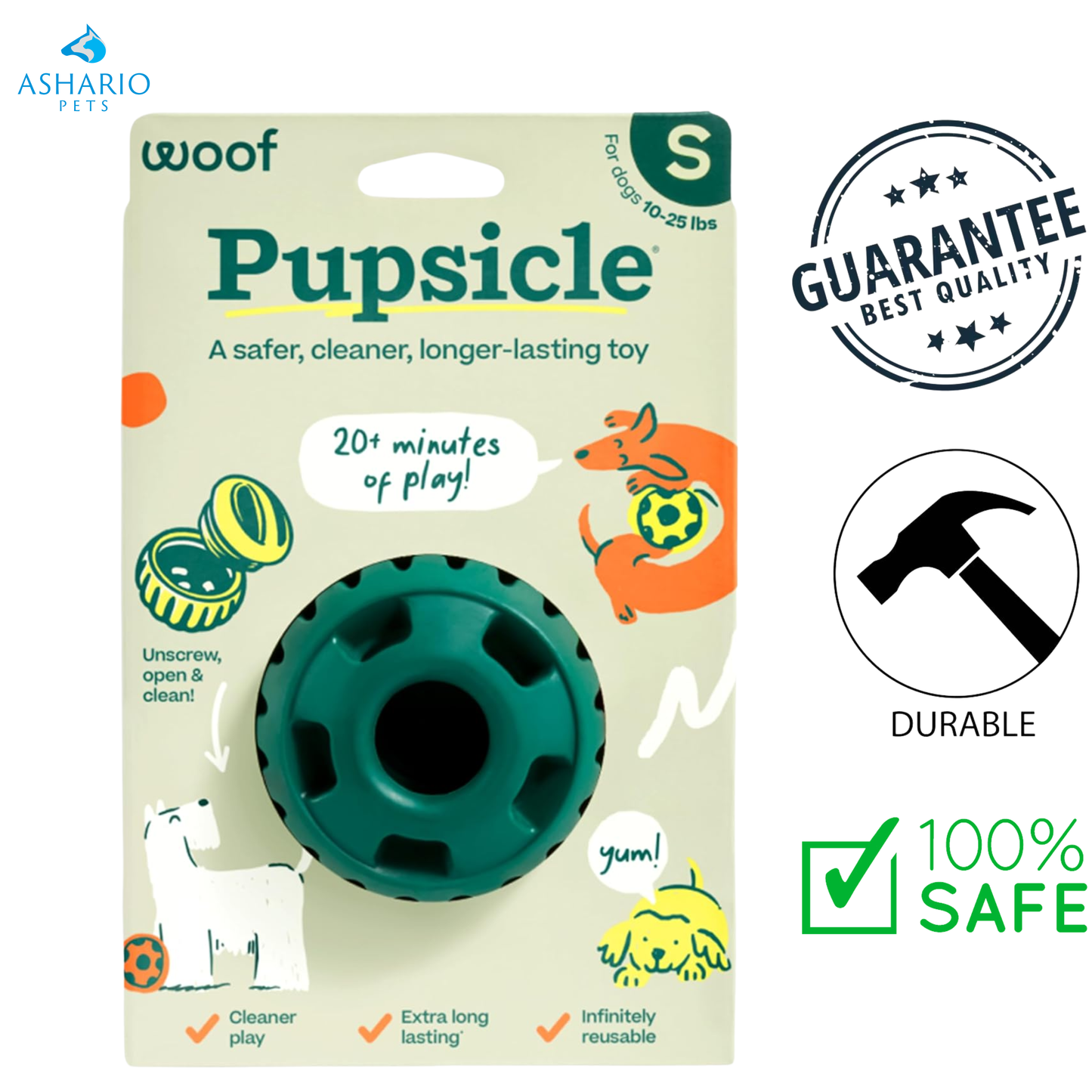 Woof - Pupsicle Green Dog Toy — main