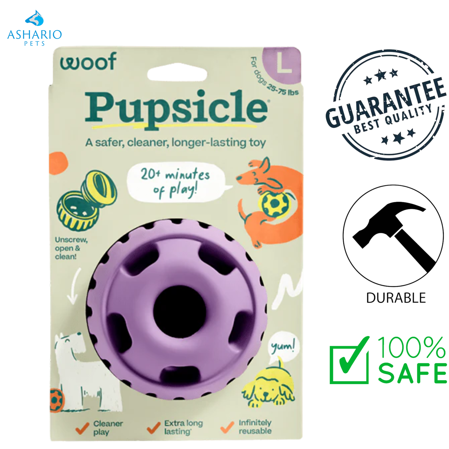 Woof - Pupsicle Lavender Dog Toy