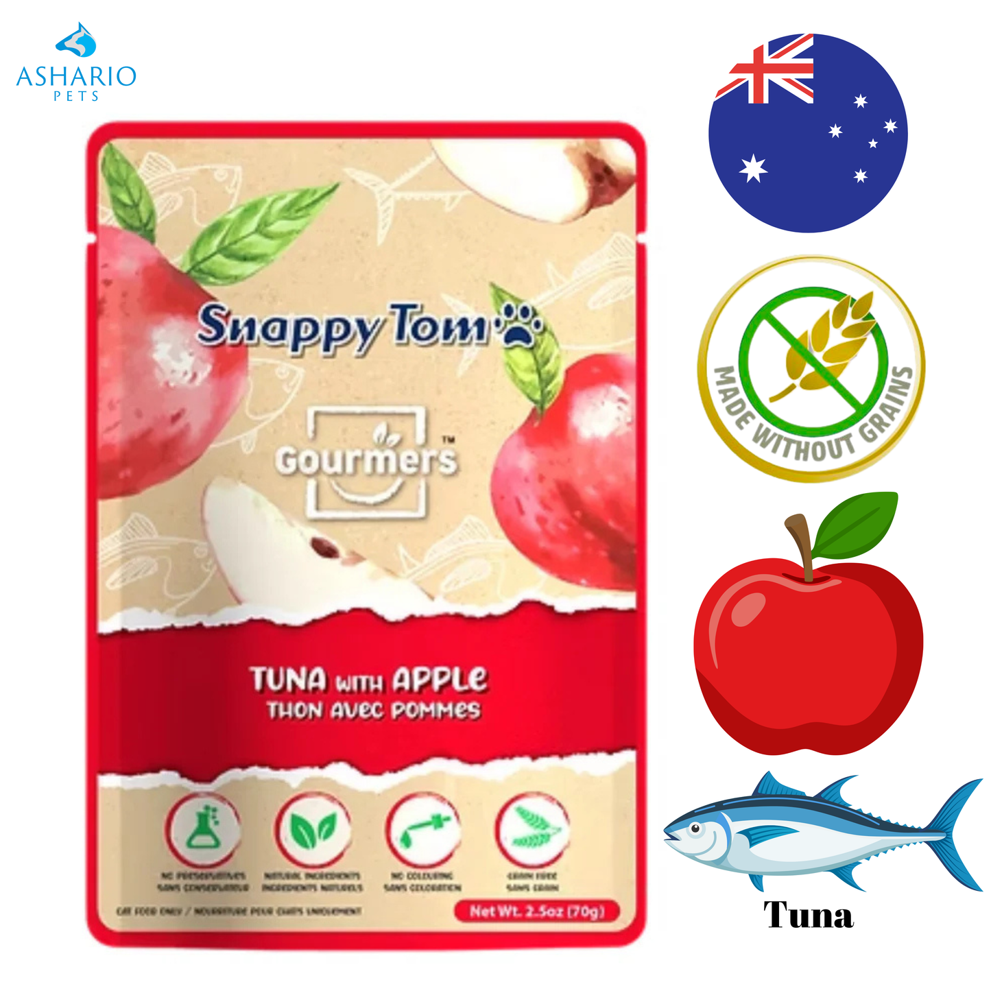 Snappy Tom - Gourmers Tuna With Apple Wet Cat Food Pouch — main