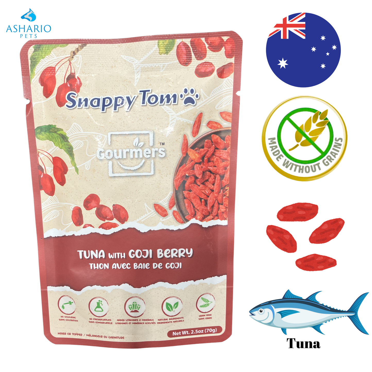 Snappy Tom - Gourmers Tuna With Goji Berry Wet Cat Food Pouch — main