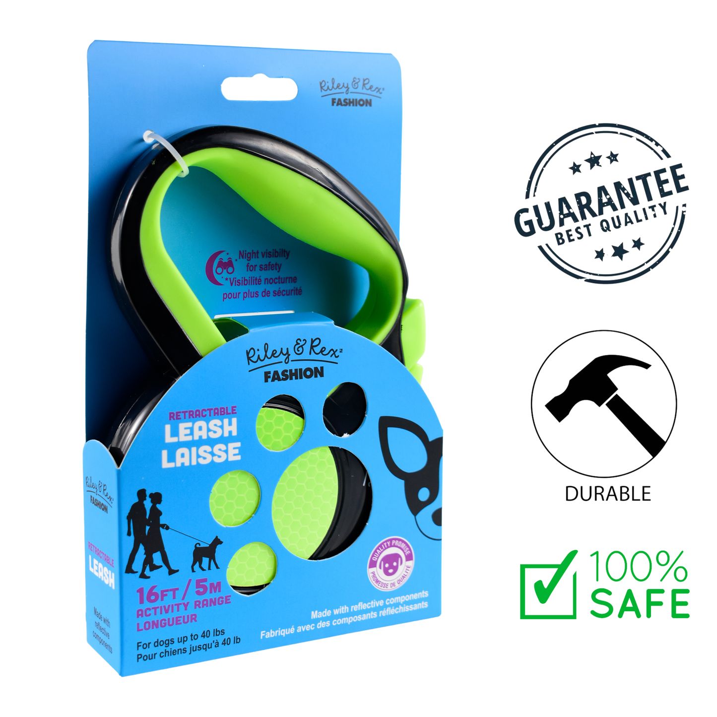 Riley & Rex - 16 Ft Retractable Dog Leash