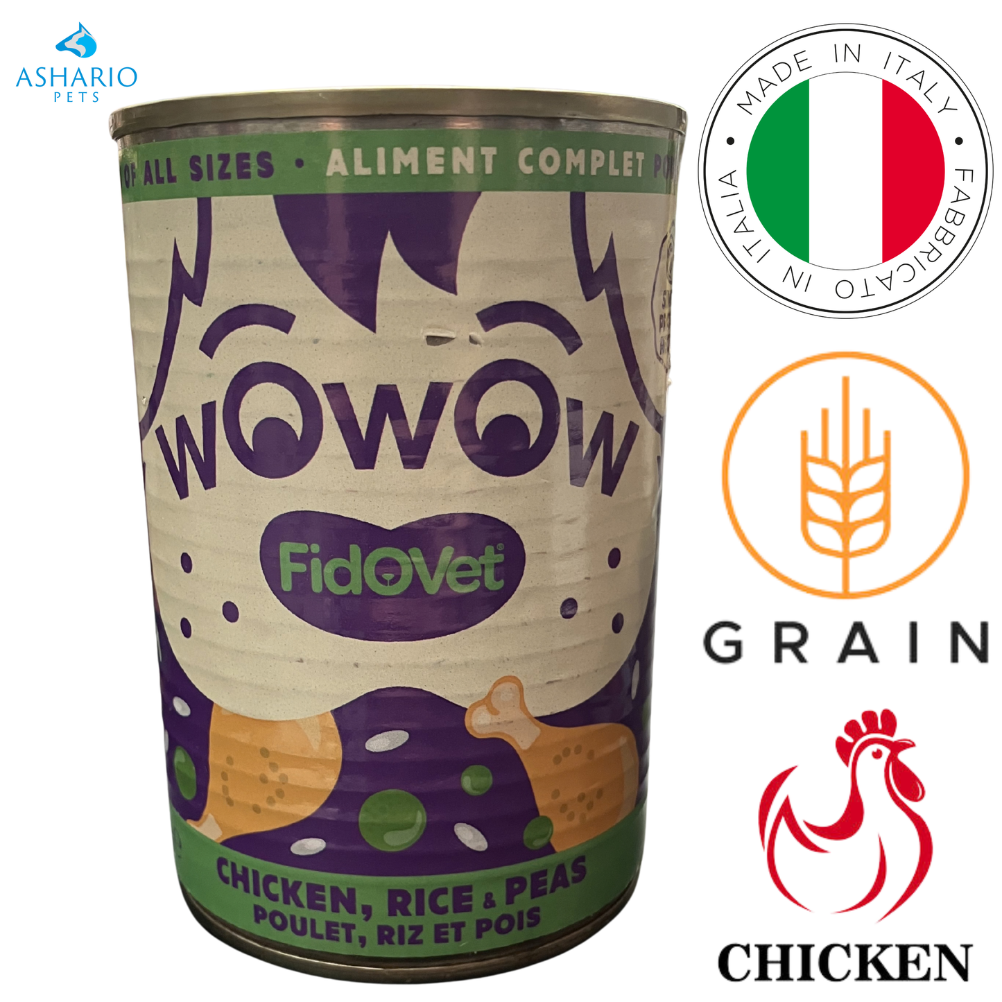FidoVet - Wowow Chicken, Rice & Peas Puppy Canned Dog Food — main