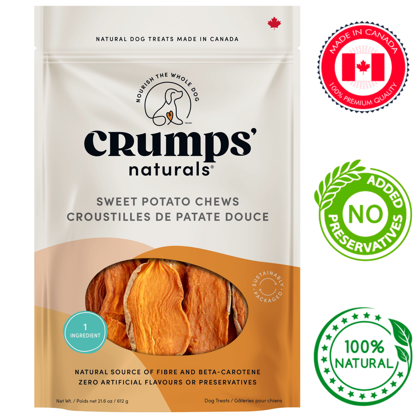 Crumps' Natural - Dehydrated Sweet Potato Chew Dog Treats — view 3