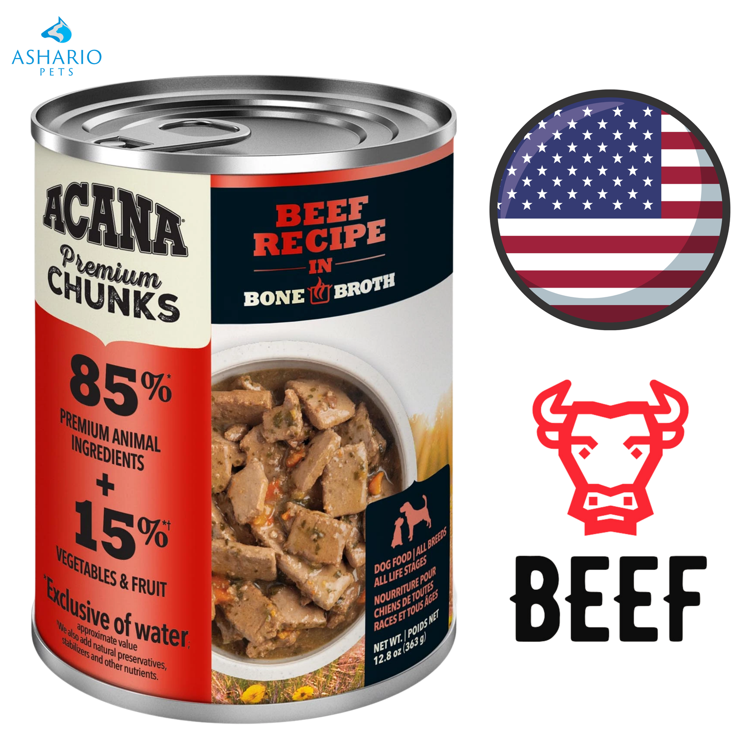 Acana - Beef In Bone Broth Canned Dog Food