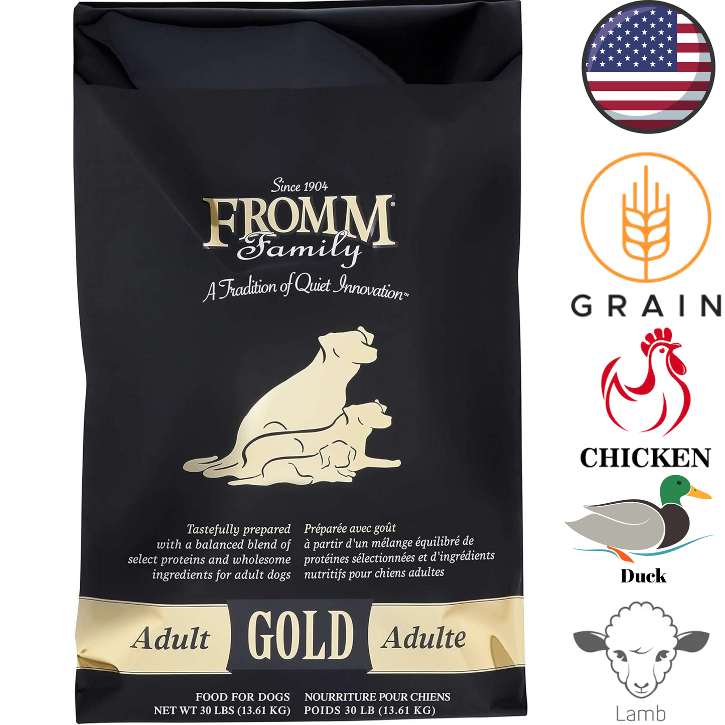 Fromm - Croquettes pour chiens adultes Gold - 5 lb