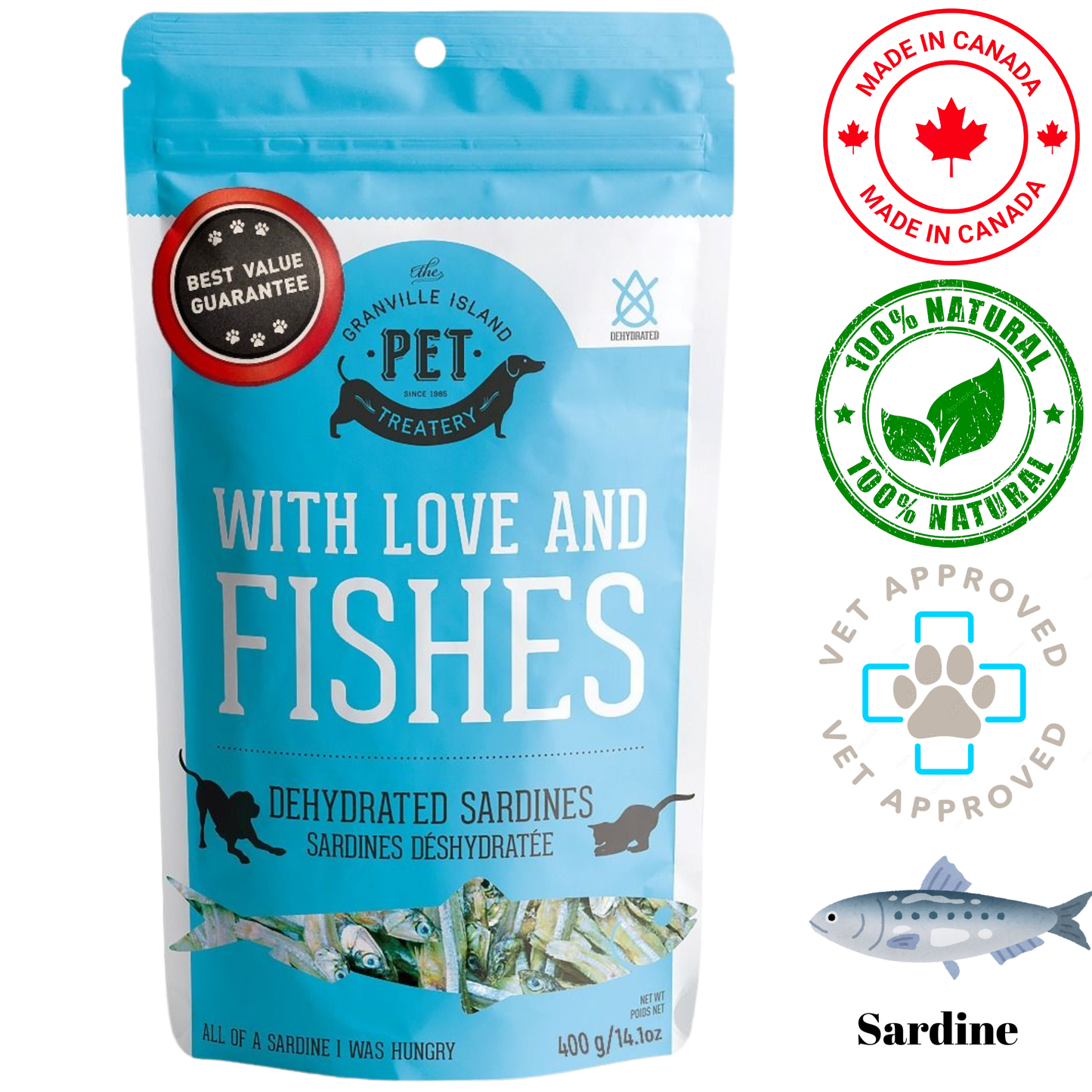 Granville Island Pet Treatery - With Love And Fishes Dehydrated Dog Treats