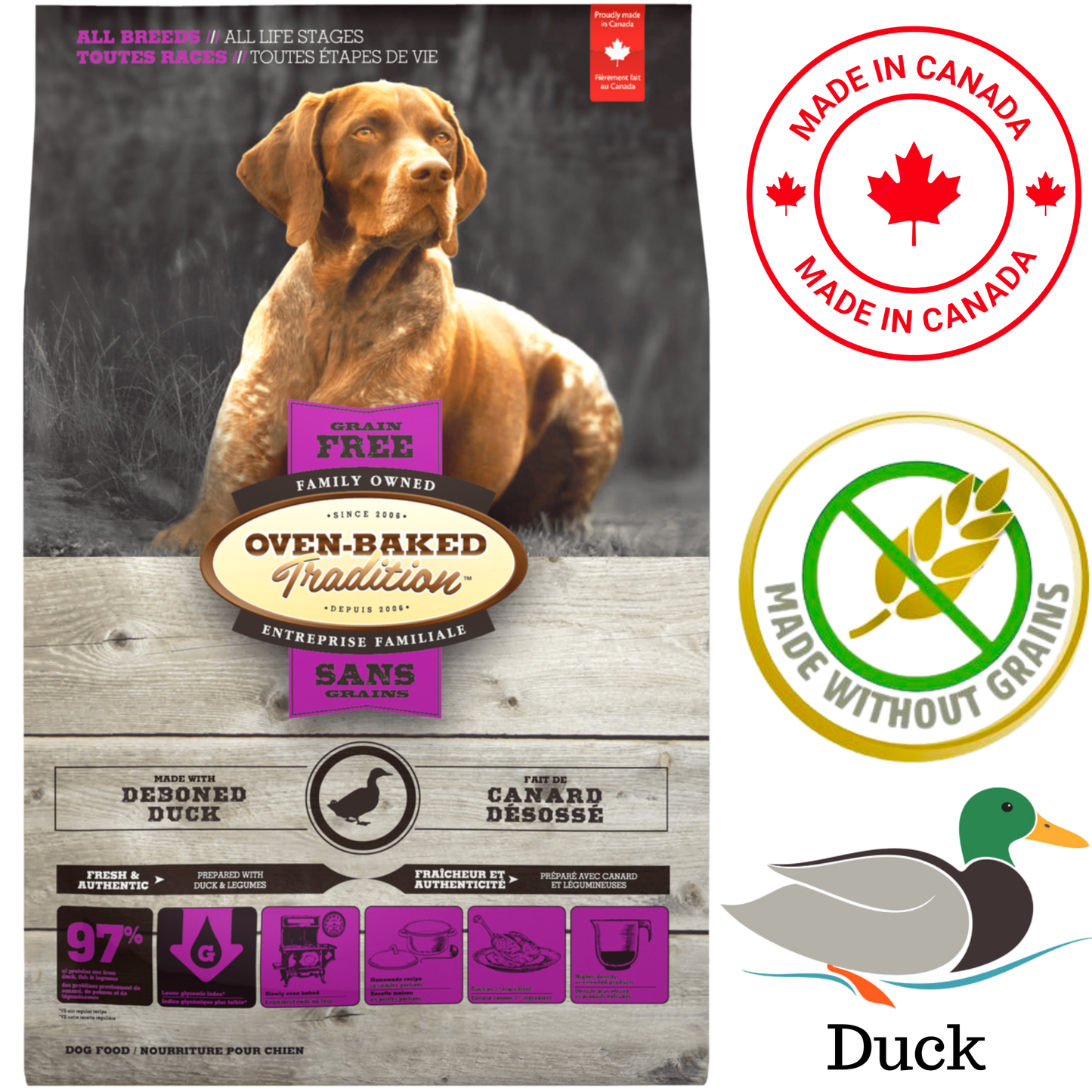 Oven-Baked Tradition - All Breeds All Life Stages Grain Free Duck Dry Dog Food