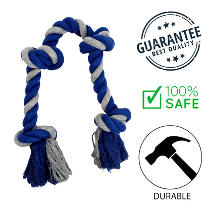 BuD'z - Rope With 4 Knots Gray & Blue - 27.5 In
