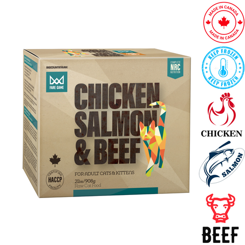 Big Country Raw - Fare Game Chicken, Salmon & Beef Raw Cat Food — main