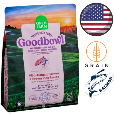 Open Farm - Goodbowl Wild Caught Salmon & Brown Rice Dry Cat Food - 3.5 lb, 7 lb