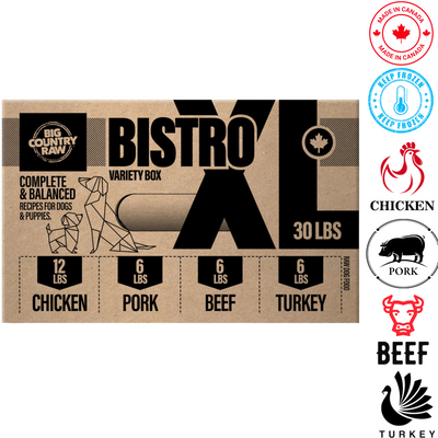 Big Country Raw - XL Bistro Variety Pack Raw Dog Food - 30 lb