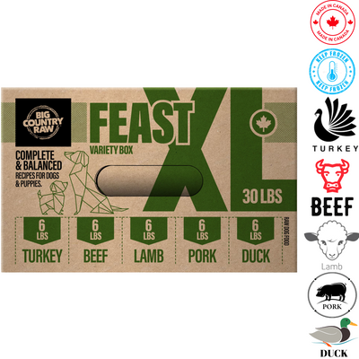 Big Country Raw - XL Feast Variety Pack Raw Dog Food - 30 lb