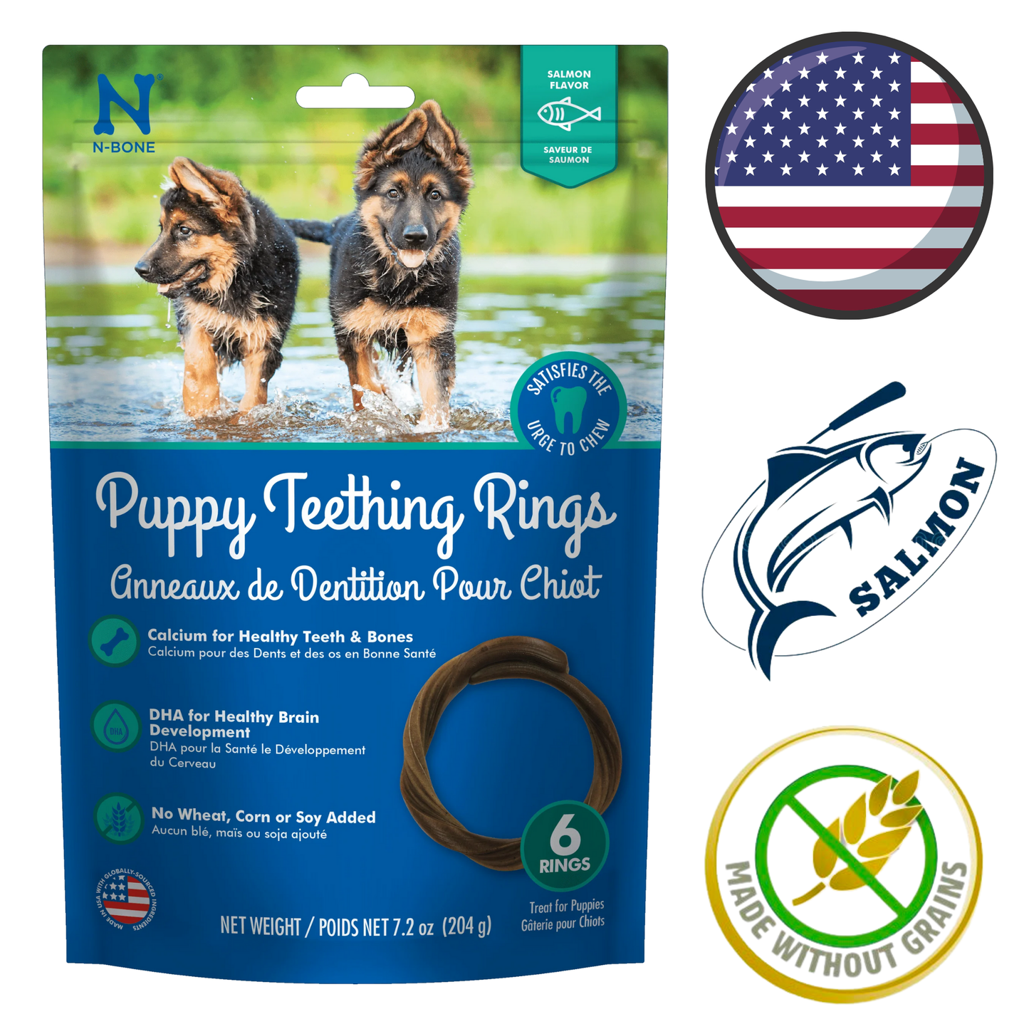 NPIC - Puppy Salmon Flavour Teething Rings - 7.02 Oz